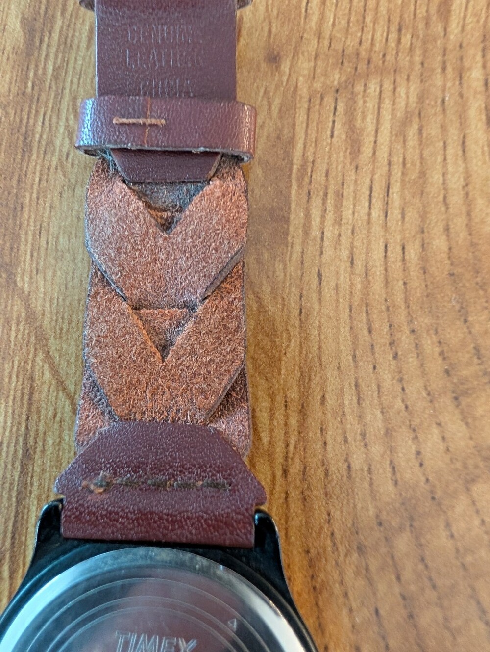 Vintage Mens Timex Watch Brown Leather Band - Picture 12 of 14